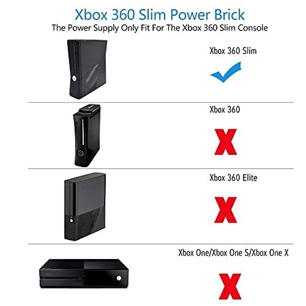 Black AC Adapter for Xbox 360 Slim Y87741