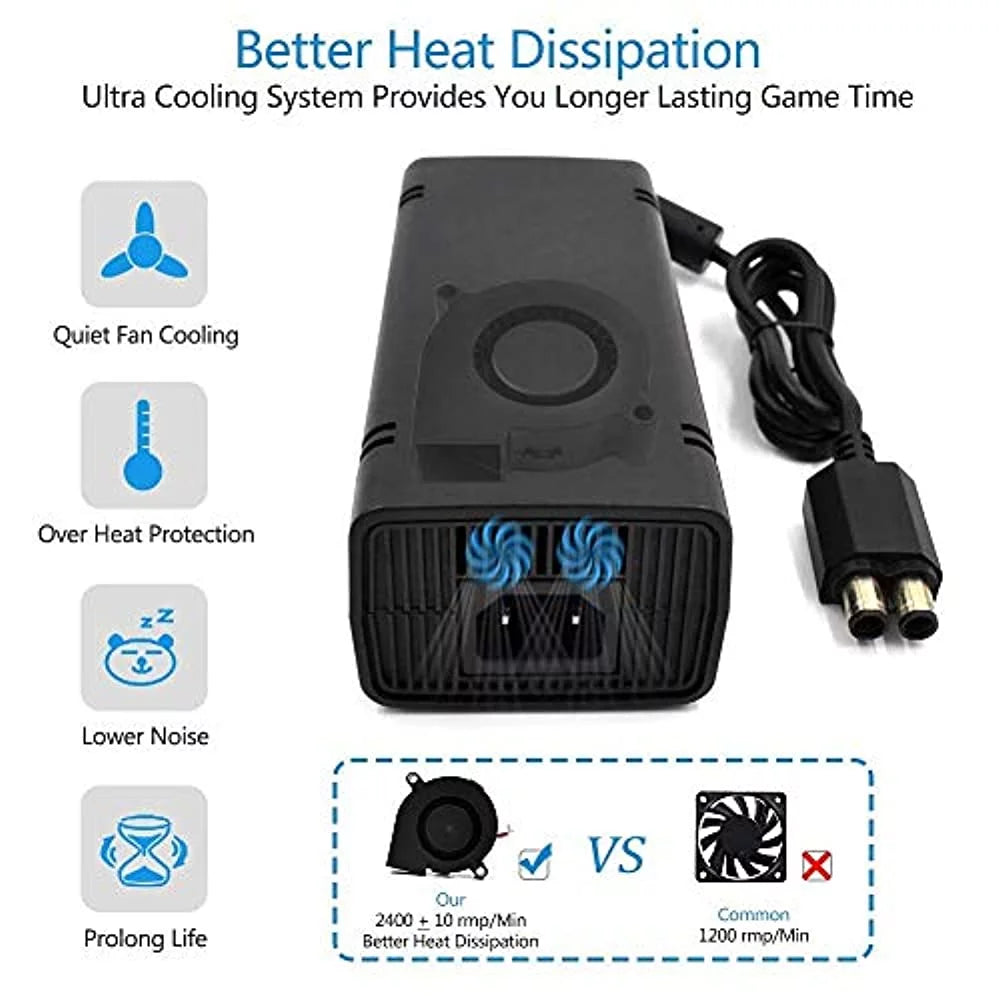 Black AC Adapter for Xbox 360 Slim Y87741