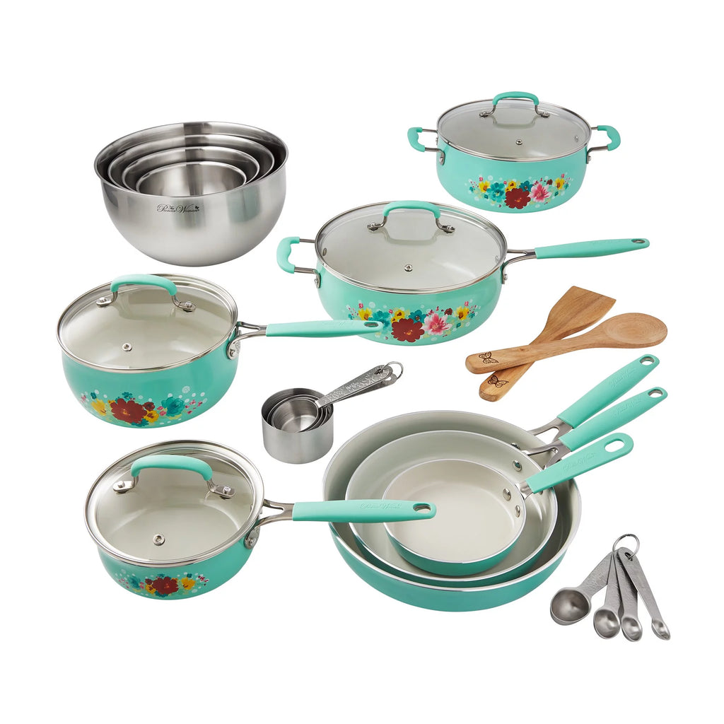 25 Piece Ceramic Cookware Set T84976