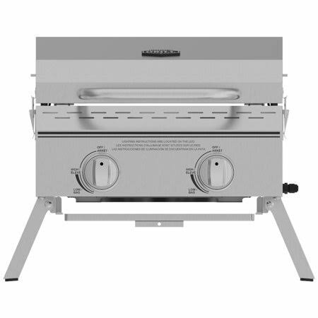 2 Burner Tabletop Propane Gas Grill in Stainless Steel Z32946