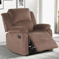 Brown Manual Recliner Chair with Padded Headrest and Armrest B89130