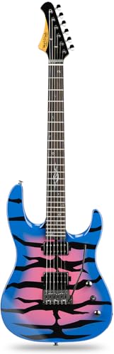 Solid Body Electric Guitar, Mahogany Body, Maple Neck, Rosewood Fretboard, 24 Frets (Blue) Y20775