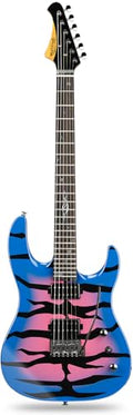 Solid Body Electric Guitar, Mahogany Body, Maple Neck, Rosewood Fretboard, 24 Frets (Blue) Y20775
