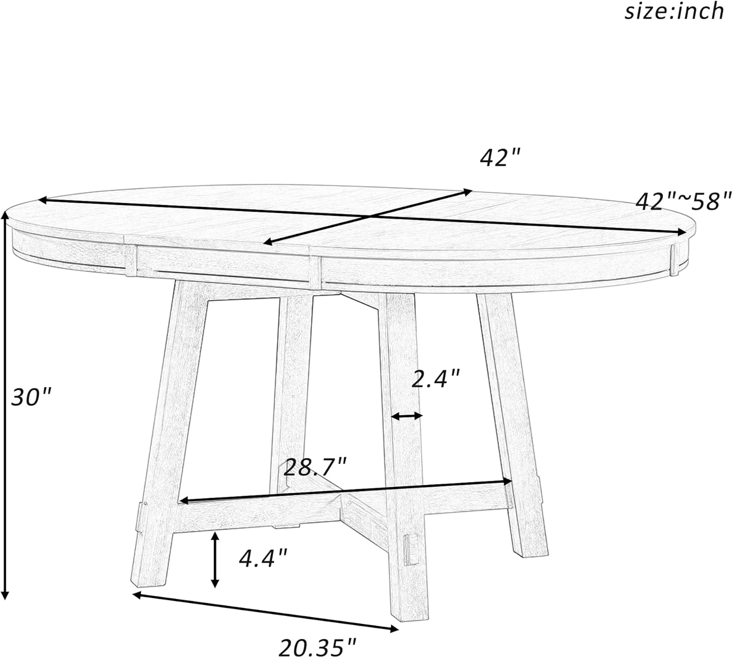 Natural Wood Wash Round Extendable Dining Table with Leaf X264