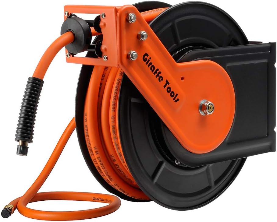 3/8 in. x 50 FT Hybrid Hose Retractable Air Hose Reel Wall Mount O656