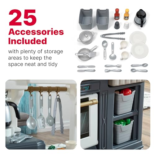 20+ Piece White Blue Gray Play Kitchen Set K220533