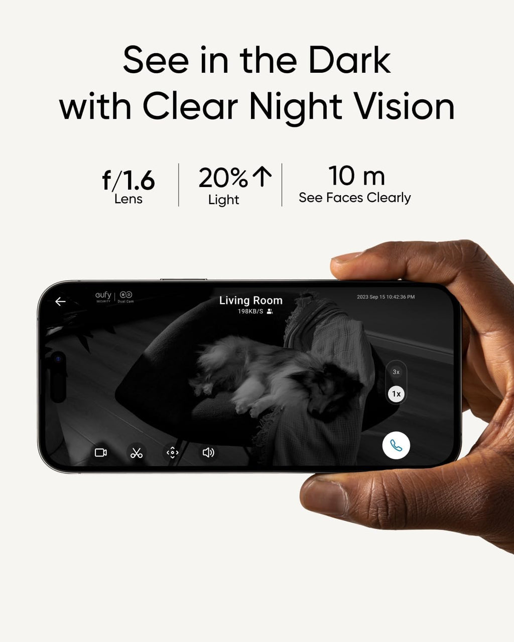 Wireless Outdoor Camera with 2K Resolution and Dual Cameras Z54813