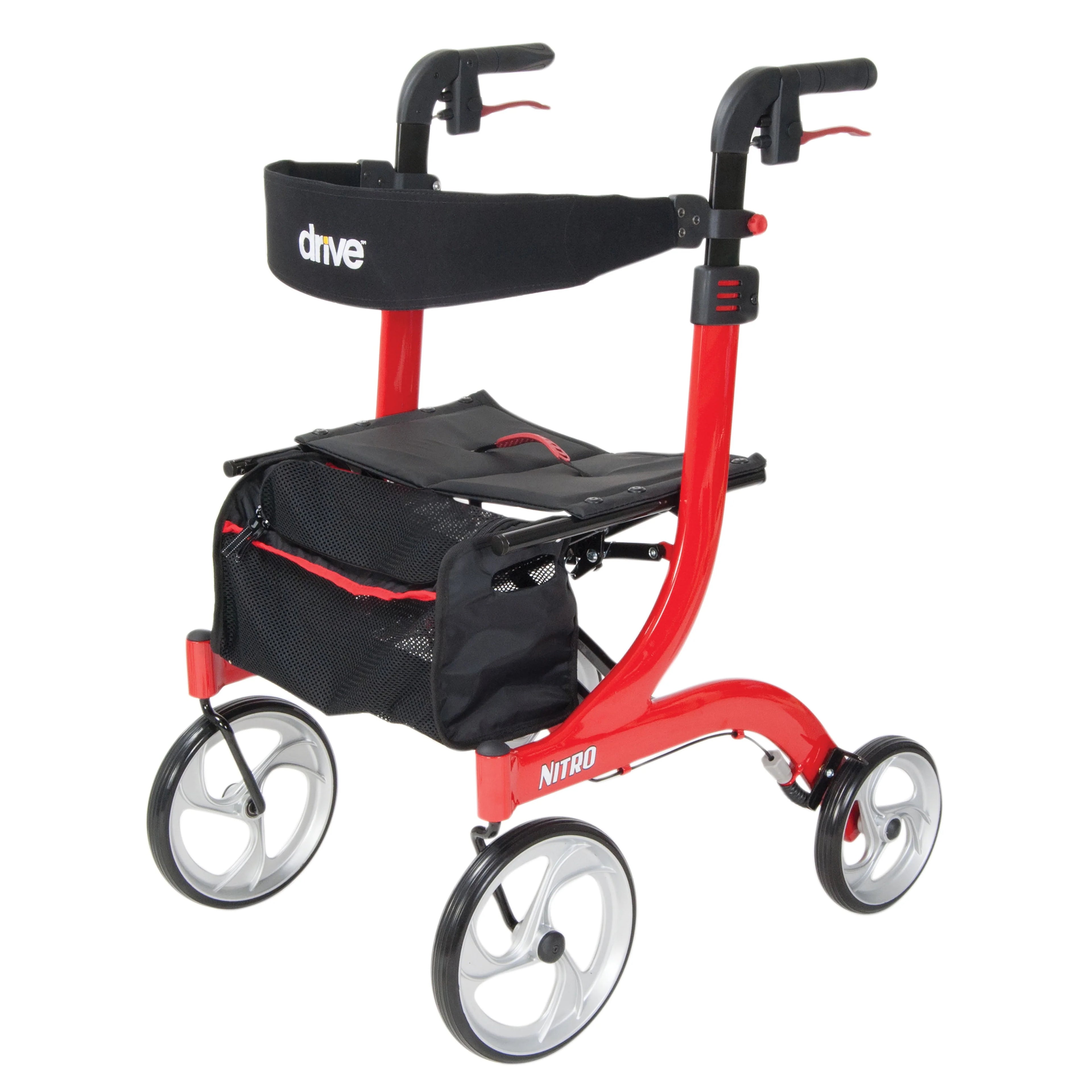 Red Rollator Rolling Walker F6740