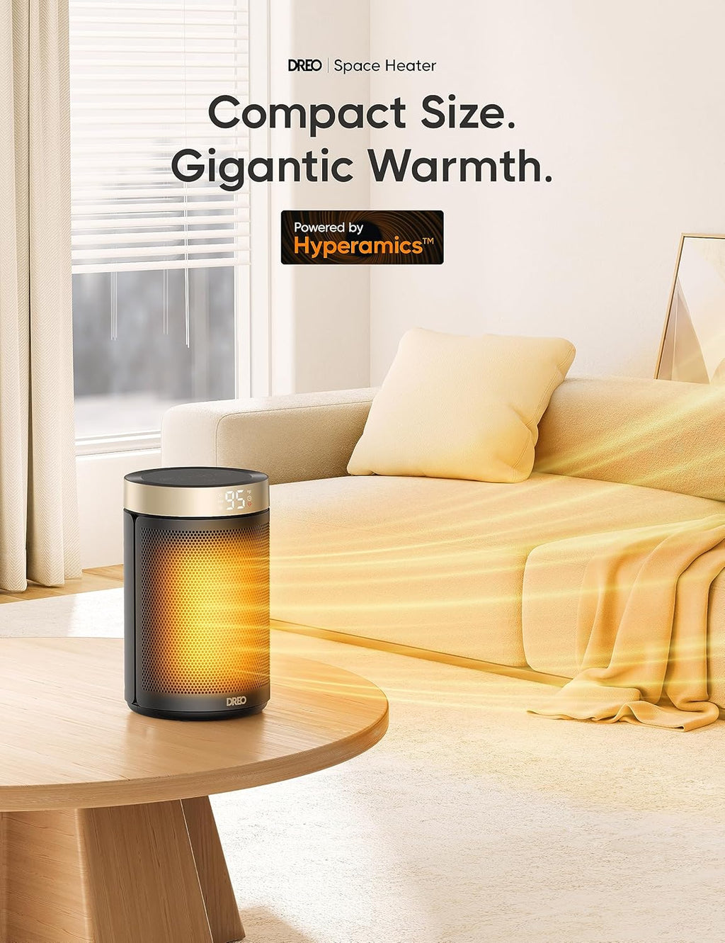 1500W Smart Portable Electric Heater with Thermostat P7825