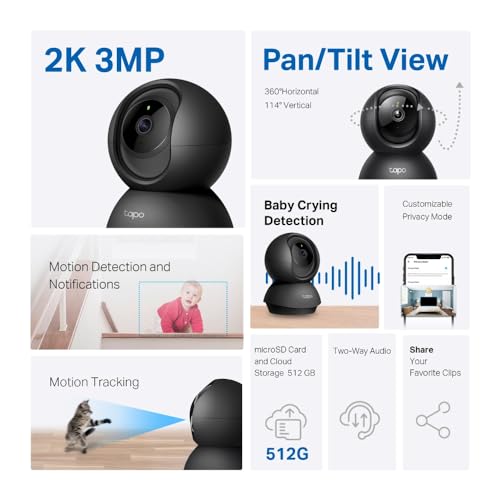 2K Pan/Tilt Security Camera 2-Pack P740