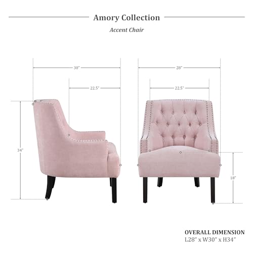 Black Chenille Upholstered Armchair with Solid Wood Frame S464