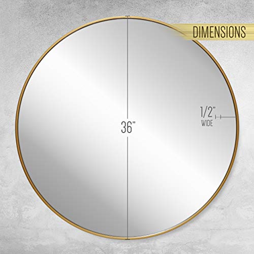 Gold 36 Inch Round Wall Mirror B758