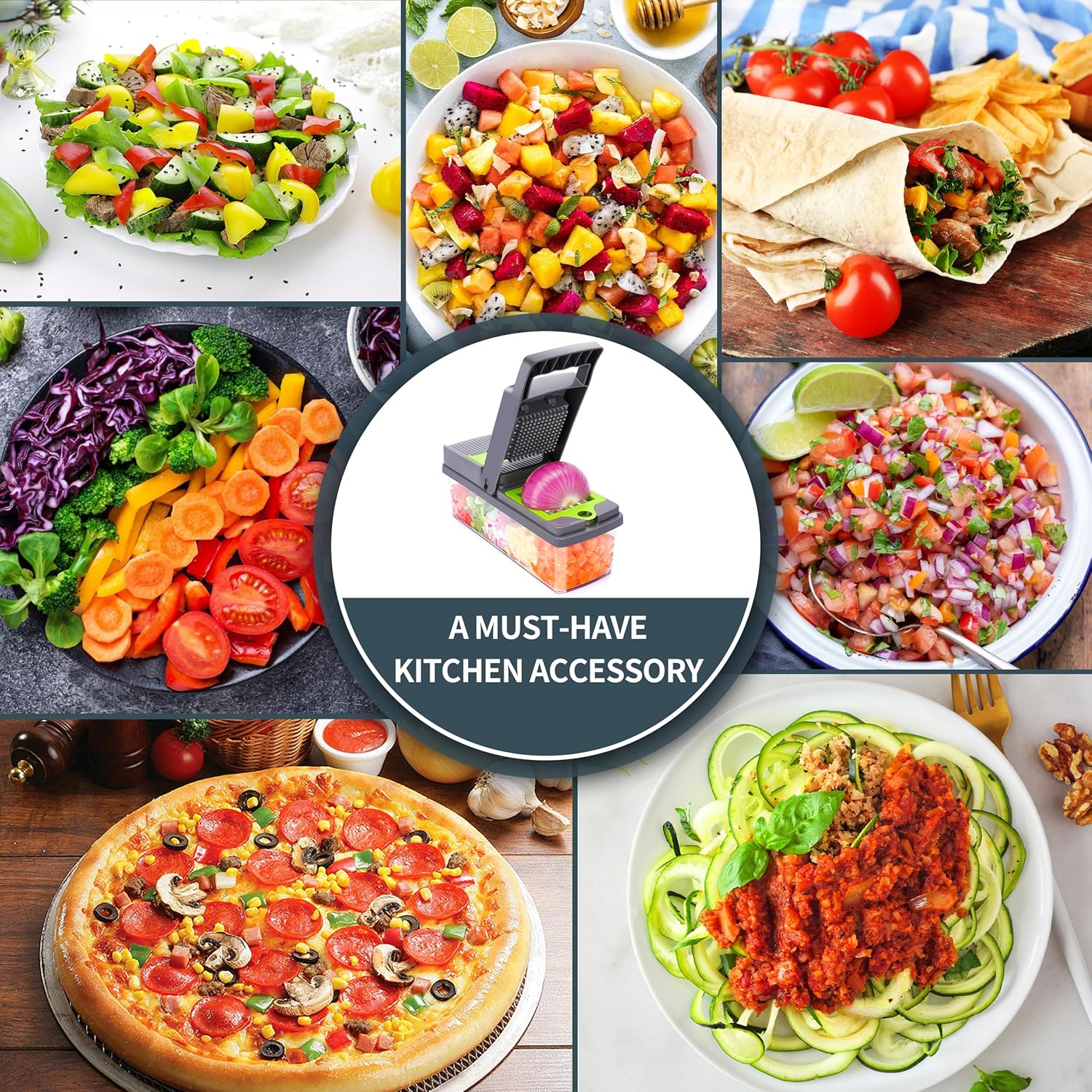 17 in 1 Multifunctional Vegetable Chopper with Container and 10 Blades O39203