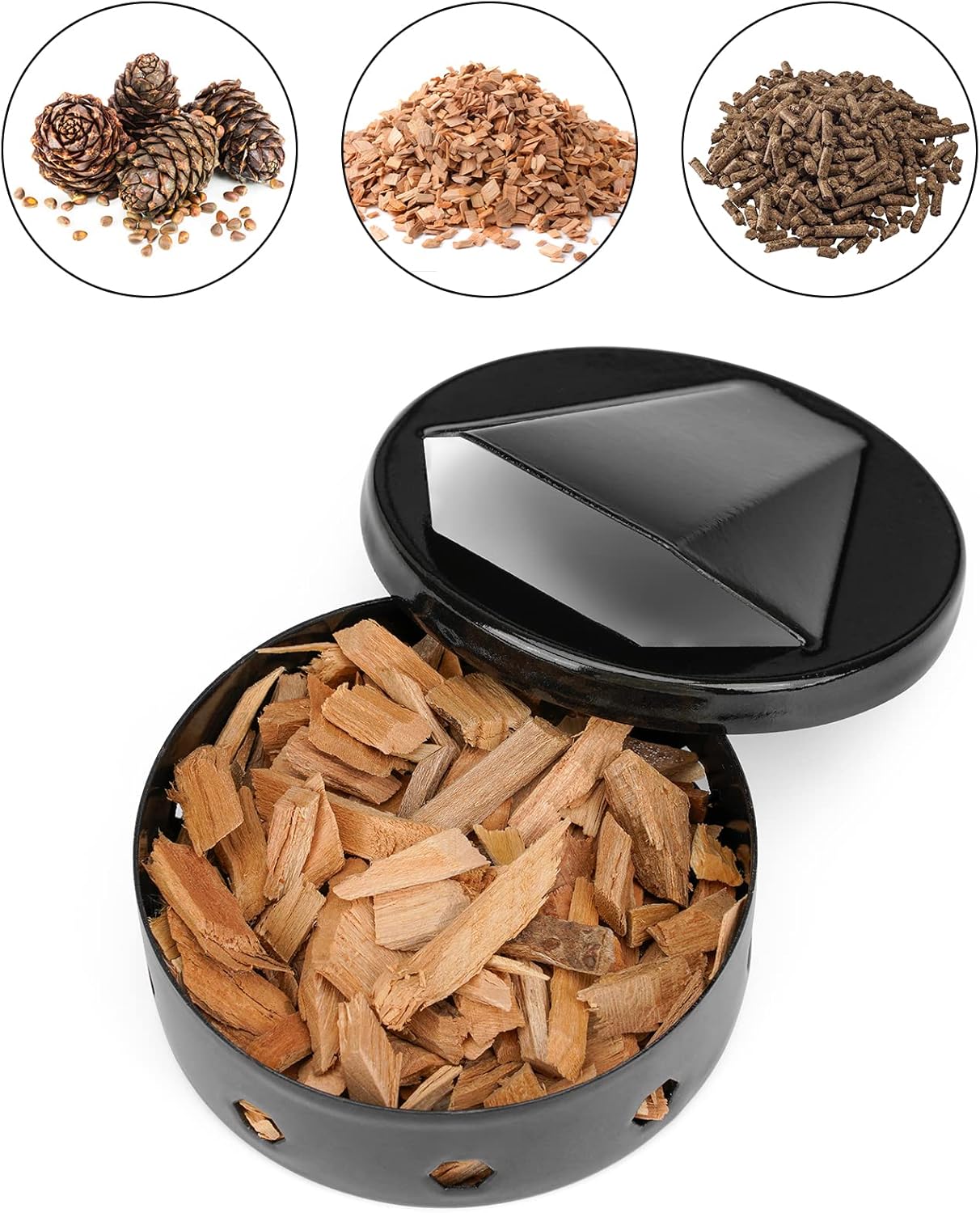 2 Pcs Black Smoker Box with Lid X95235