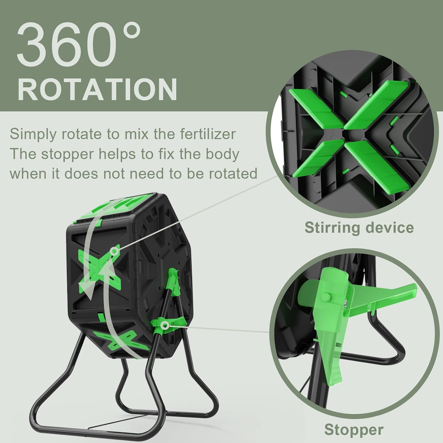 Light Weight 18.5 Gallon Compost Tumbler D445019