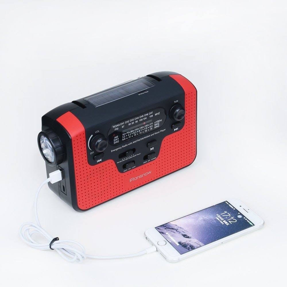 Solar Hand Crank Emergency AM/FM/SW/WB Radio with Alarm V286697
