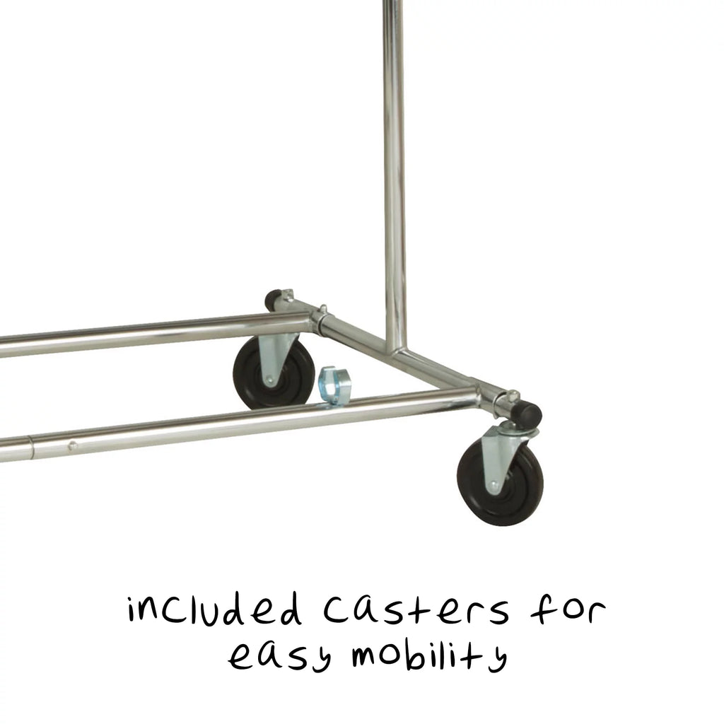 Chrome Steel Folding Expandable Rolling Clothes Rack I1646