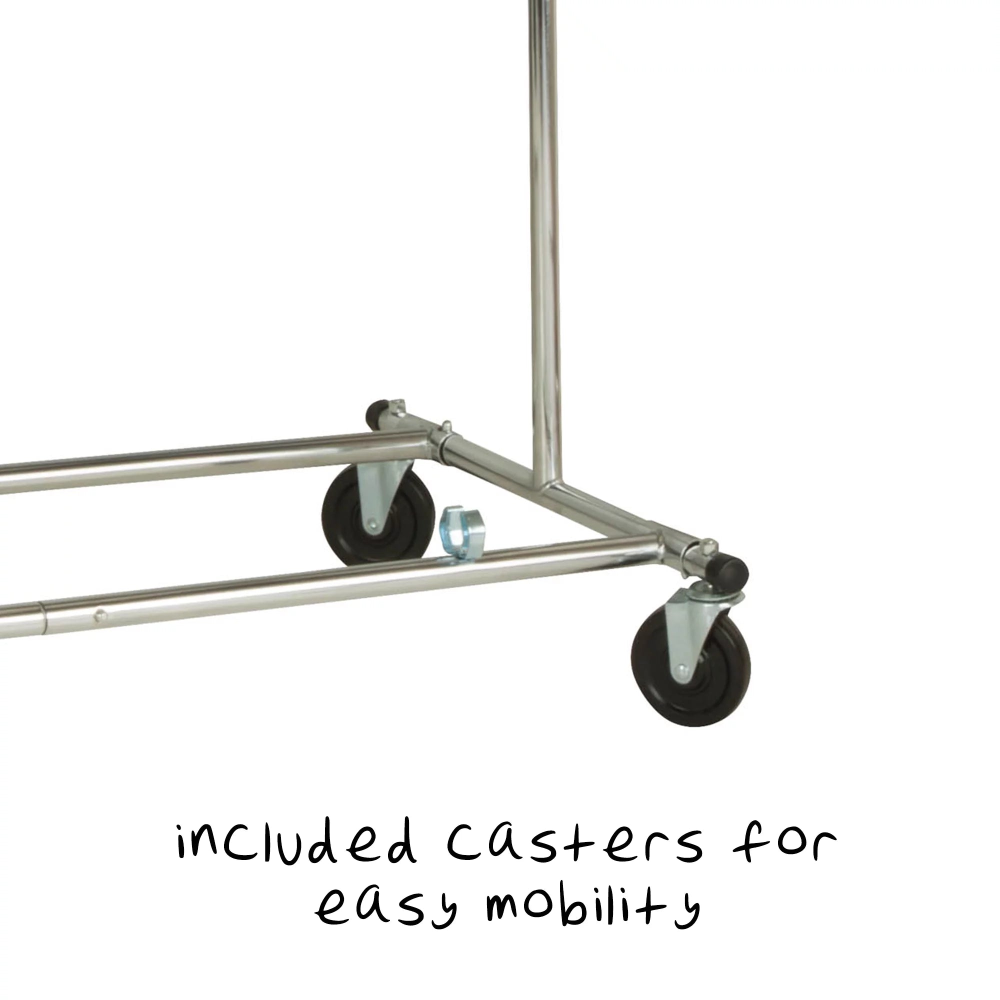 Chrome Steel Folding Expandable Rolling Clothes Rack I1646