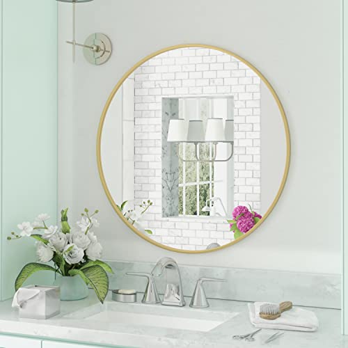 Gold 36 Inch Round Wall Mirror B758
