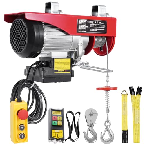 2200 lbs 1600W 110V Electric Steel Wire Winch with Wireless Remote Control 40ft Single Cable Lifting Height O205536