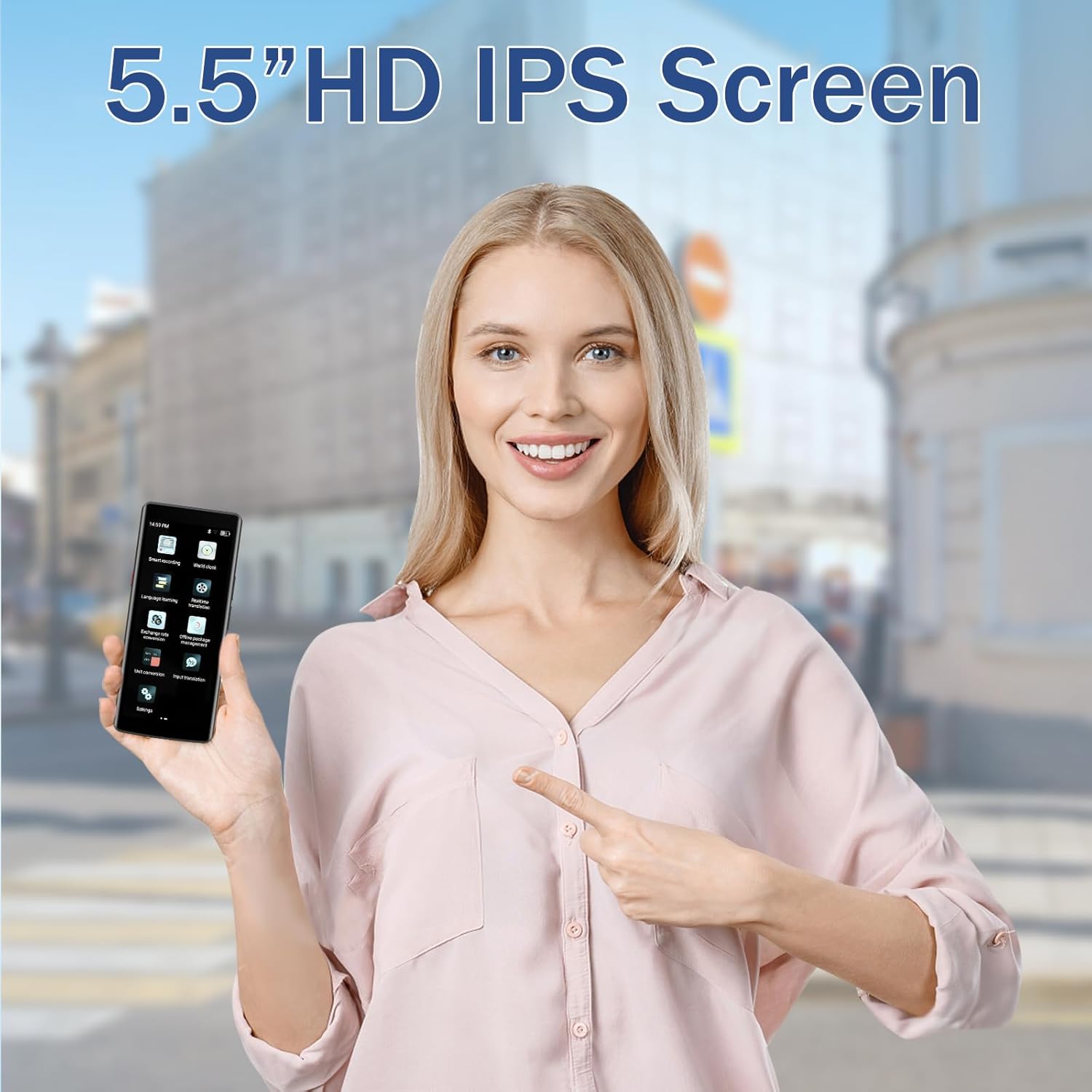 Two Way Real-Time Voice Translation Device with 5.5 Inch HD Touch Screen V229