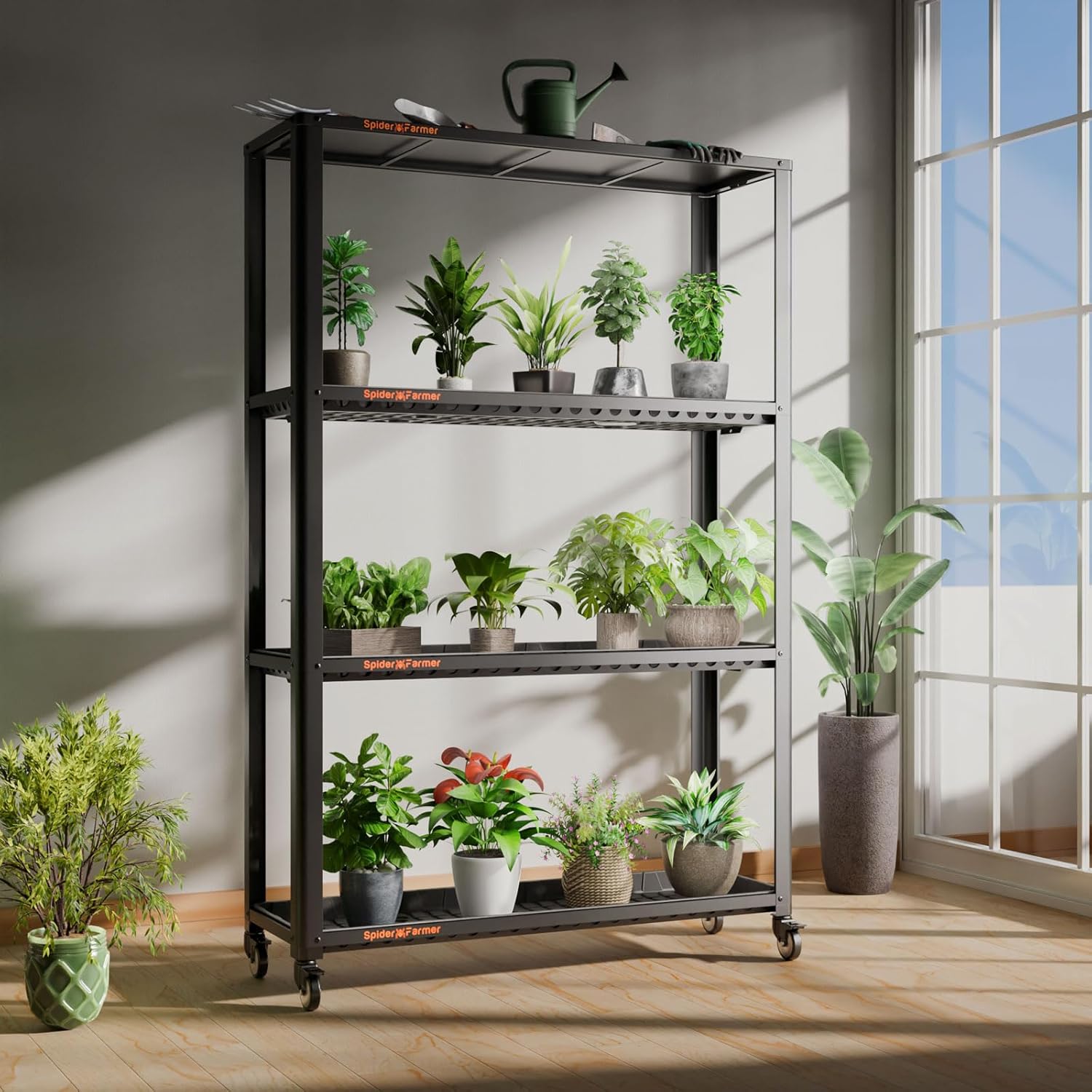 3 Tier LED Grow Light Plant Stand with Wheels H761471