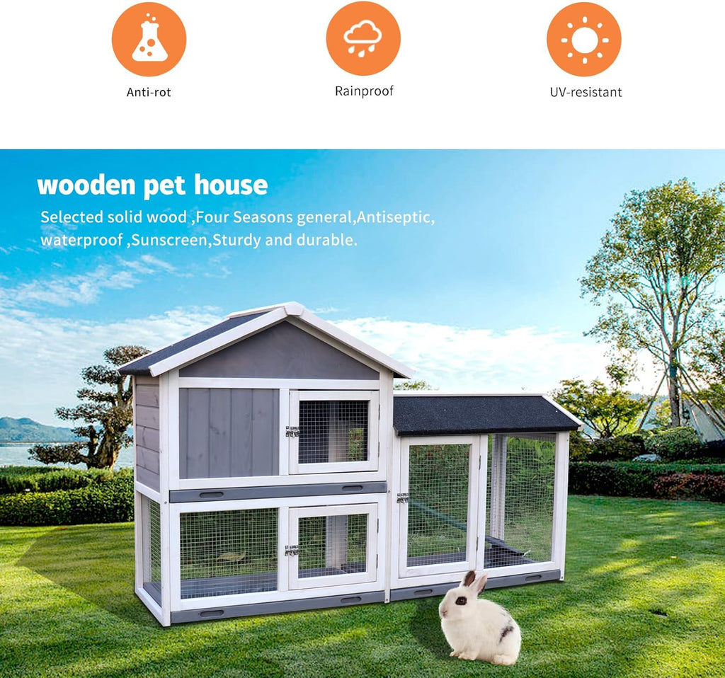 Rabbit Hutch with Run Z910588
