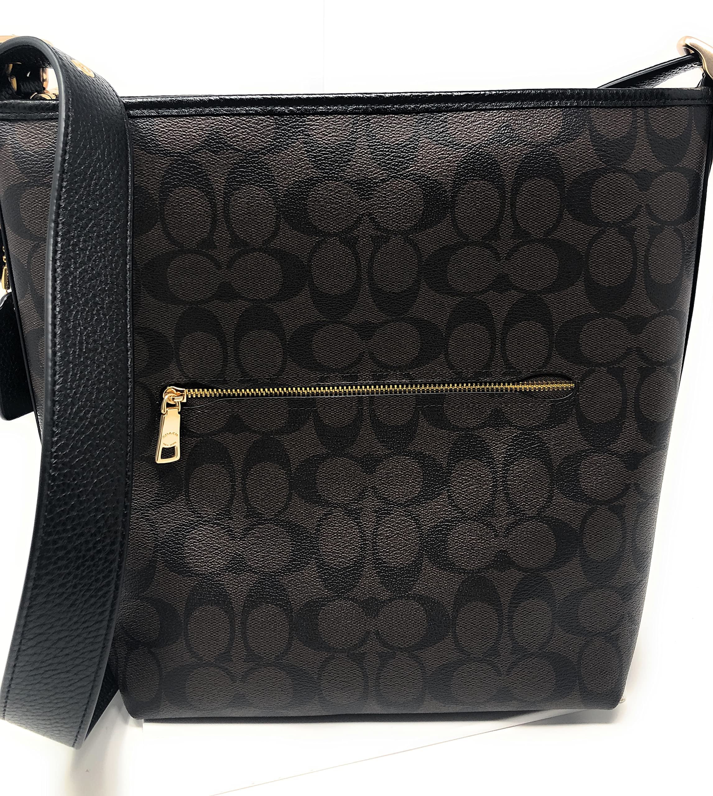 Brown Black Leather Duffle Shoulder Crossbody Bag Z932