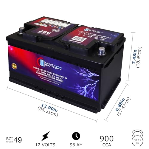 AGM Car Battery 12V 60 AH 680 CCA BCI Group Size 47 R3724