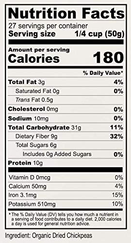 Organic Dried Chickpeas, 3 lb, Dry Garbanzo Beans Z4252