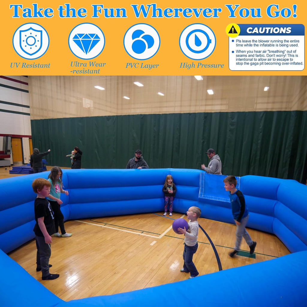 15FT Inflatable Gaga Ball Pit with Electric Blower T77042