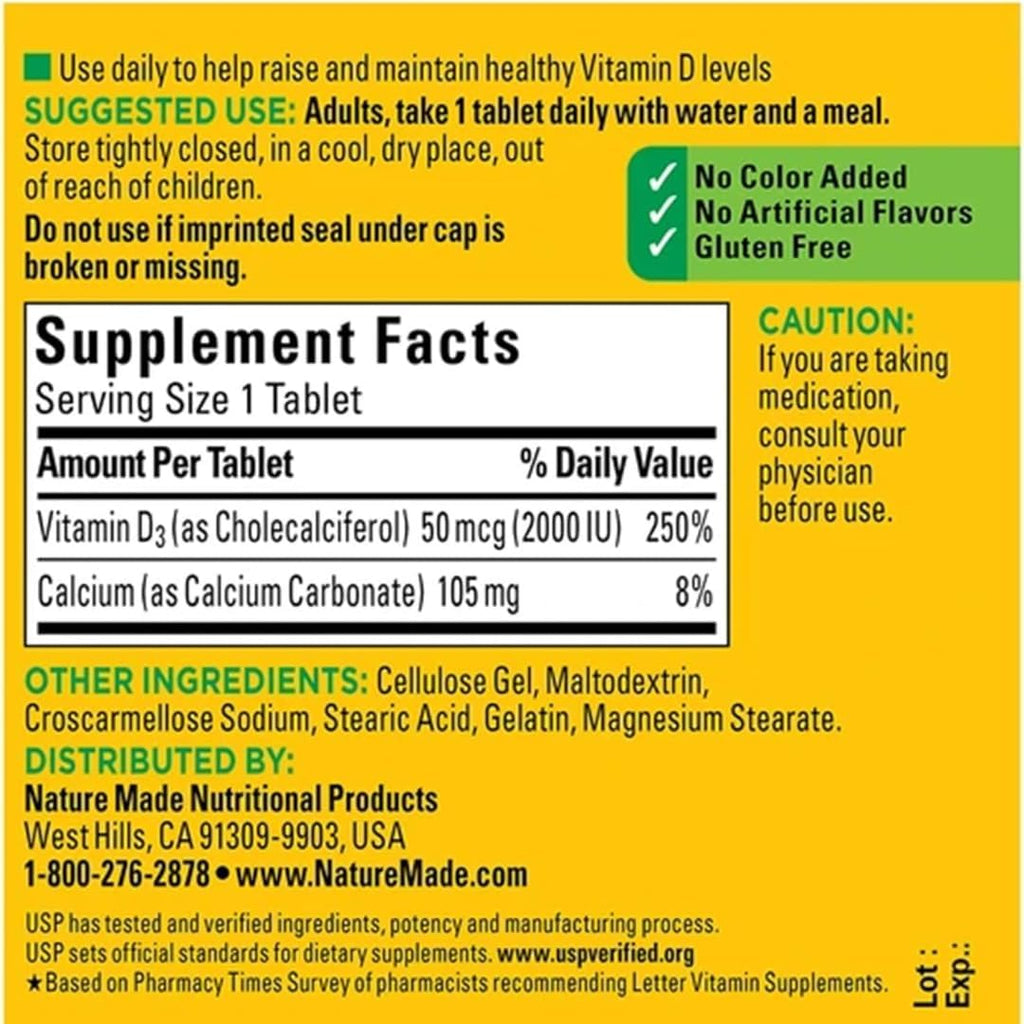 Vitamin D3 2000 IU (50 mcg) Softgels - 320 Day Supply E599417