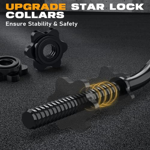 47" EZ Curl Bar Weight Lifting Bar with Star Collars I97212