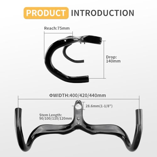 28.6mm Carbon Bicycle Drop Handlebars M392647