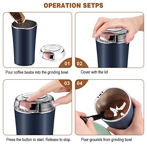 Stainless Steel Coffee Grinder (WHITE) J1450