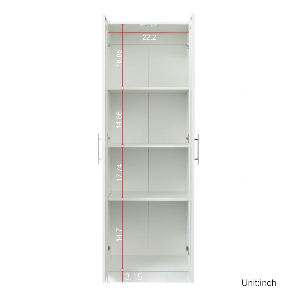 White 2 Door 3 Partition Wardrobe Cabinet Q715