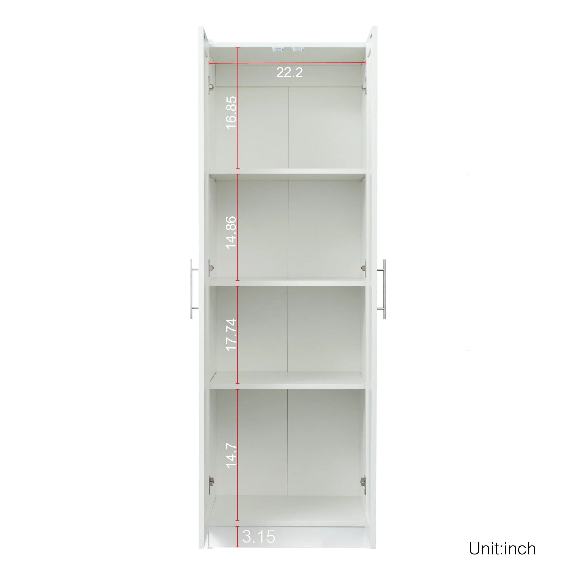 White 2 Door 3 Partition Wardrobe Cabinet Q715