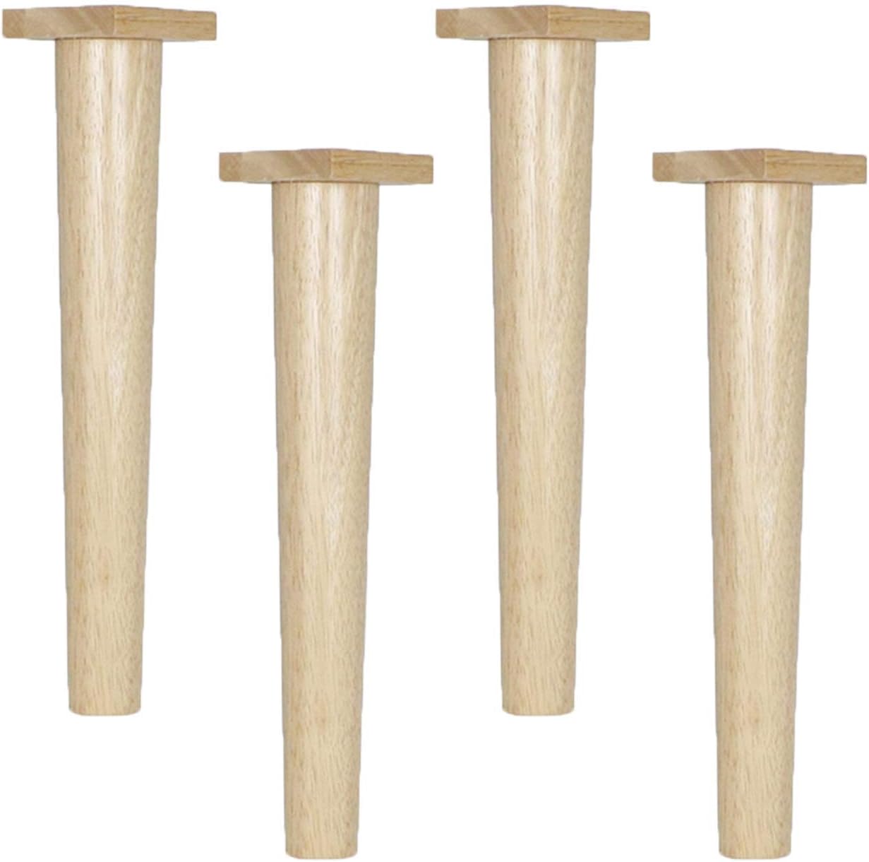 4 Pieces Solid Wood Straight Cone Replacement Table Legs G94359