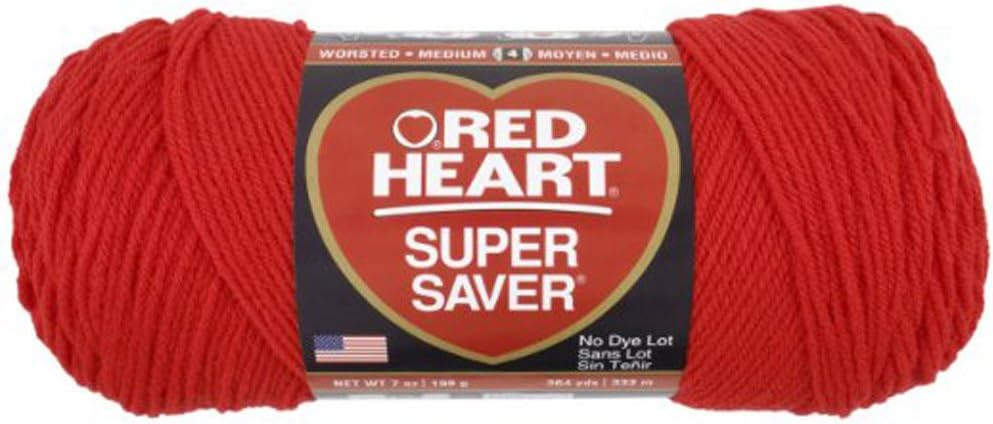 Red Heart Yarn Super Saver Hot Red 7 oz C750269