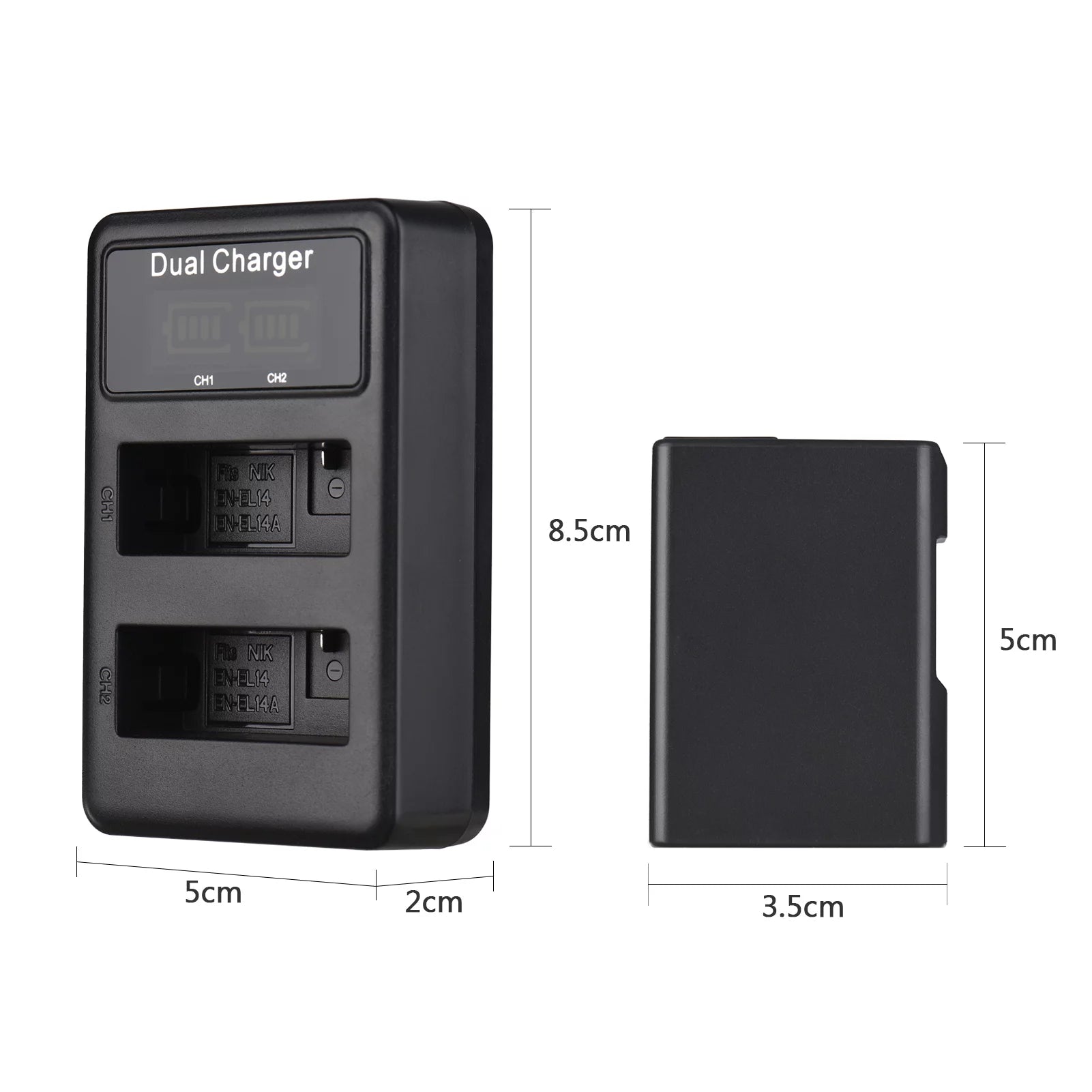 2pcs 7.4V 1500mAh Battery + 1pc Dual Channel Battery USB Port Screen Display S996