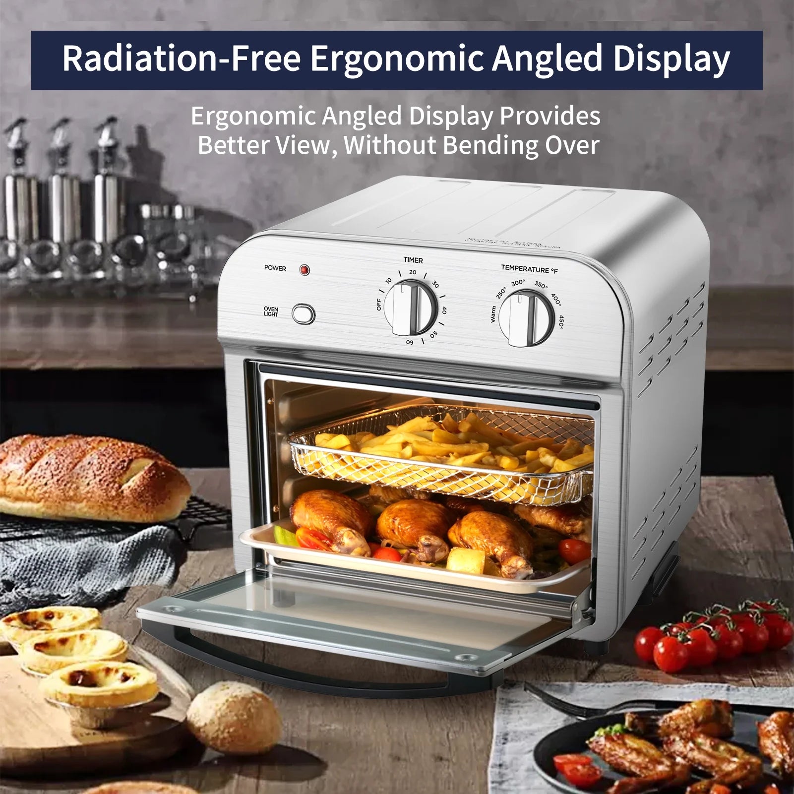 1500W Stainless Steel Air Fryer Toaster Oven Y151083