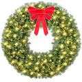 48in Pre-lit Artificial Christmas Wreath with 200 LED Lights S975