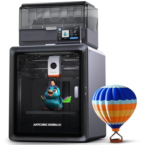 Anycubic Kobra S1 Combo Multicolor 3D Printer with ACE PRO, 4 Multicolor, 600mm/s Fast Speed, 320℃ Hotend, 250*250*250mm L5396