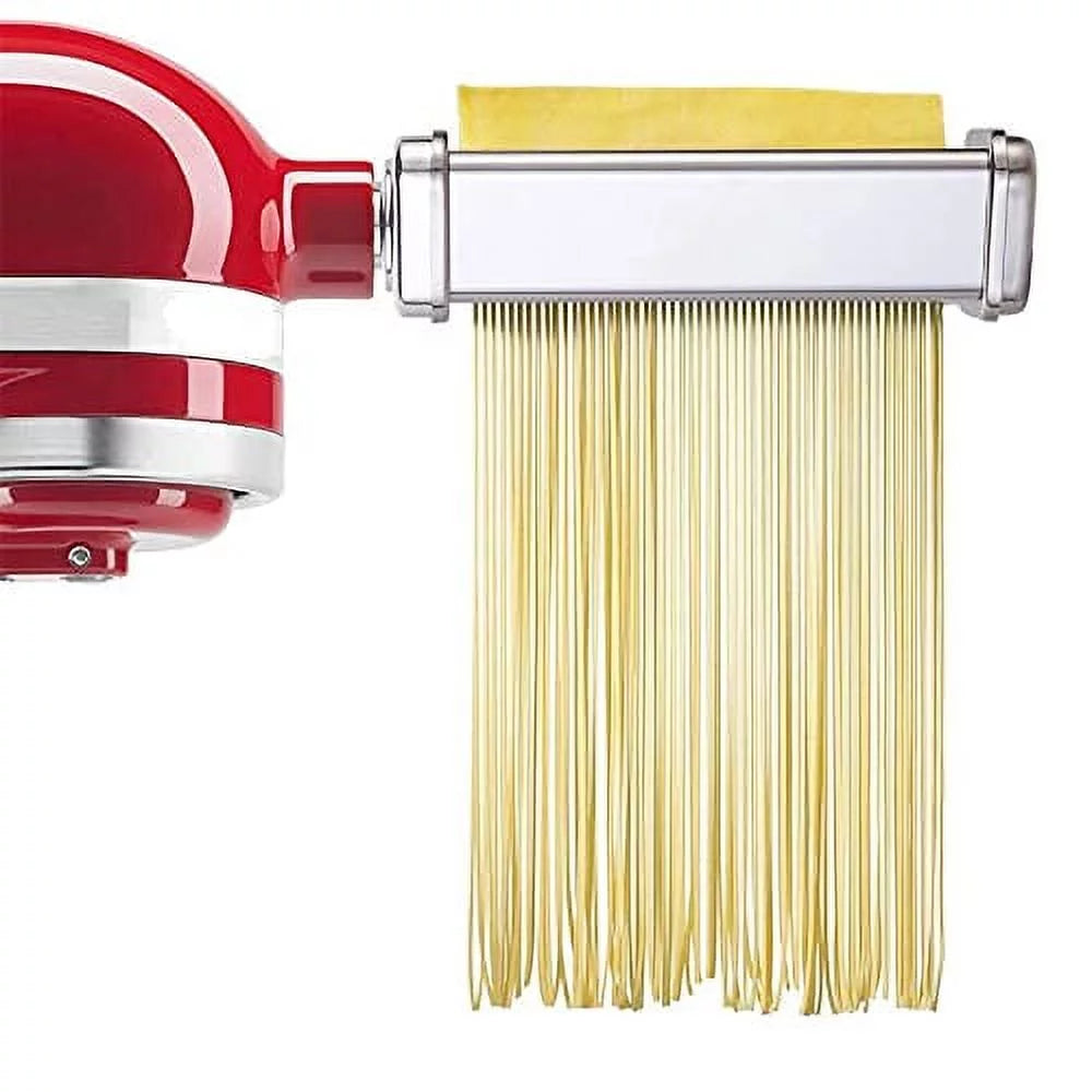 Pasta Attachment for KitchenAid Stand Mixer, Pasta Sheet Roller, Spaghetti Cutter and Fettuccine Cutter Pasta Maker Stainless Steel Accessories 3Pcs P13185