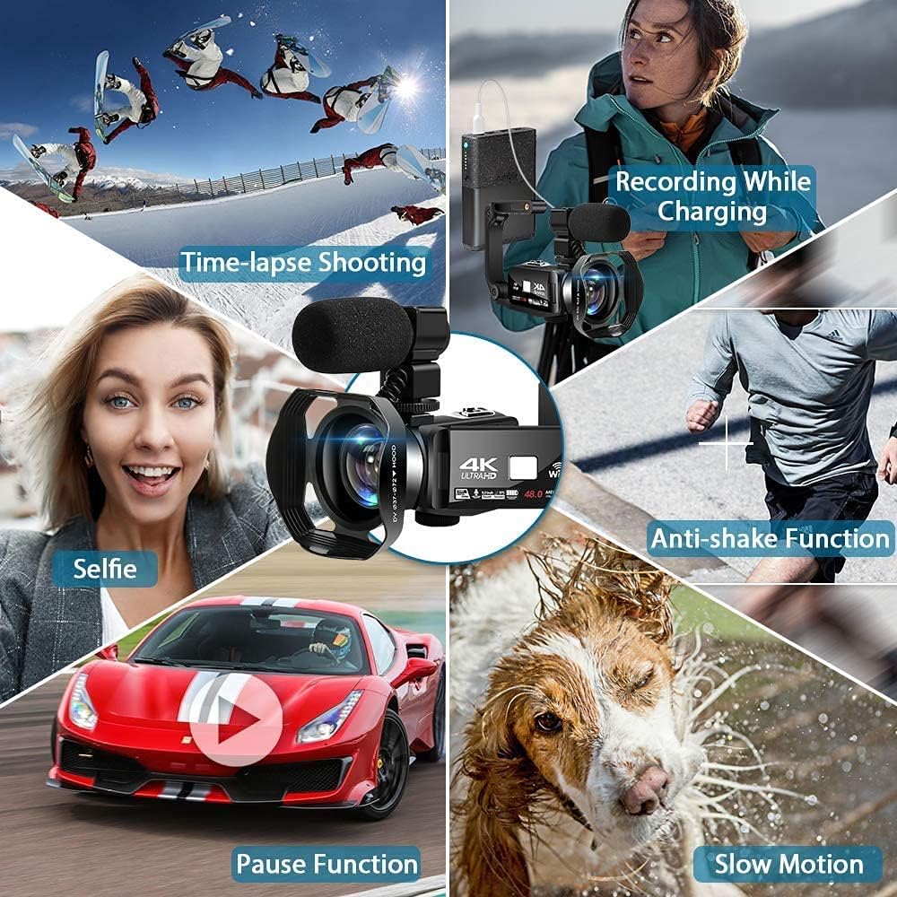 4K 48MP 18X Digital Zoom WiFi IR Night Vision Camcorder G8651