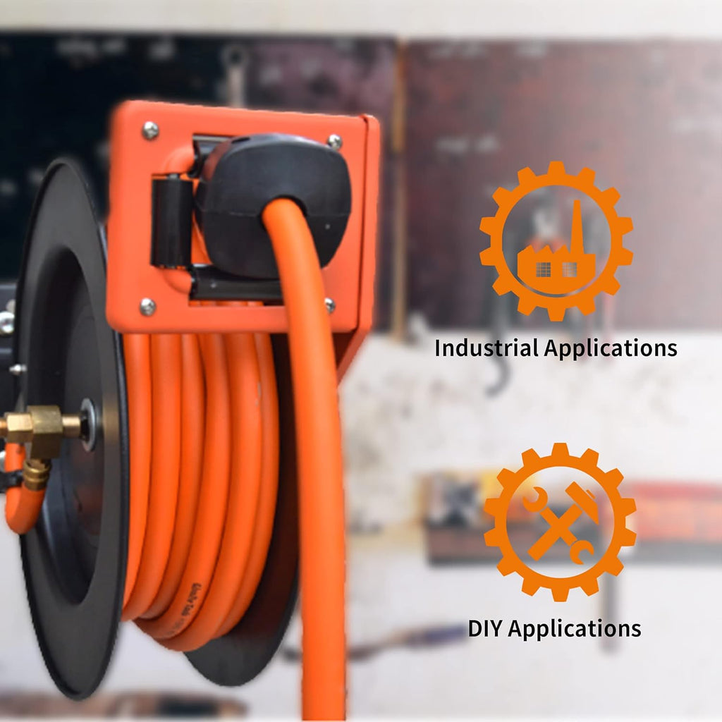 3/8 in. x 50 FT Hybrid Hose Retractable Air Hose Reel Wall Mount O656