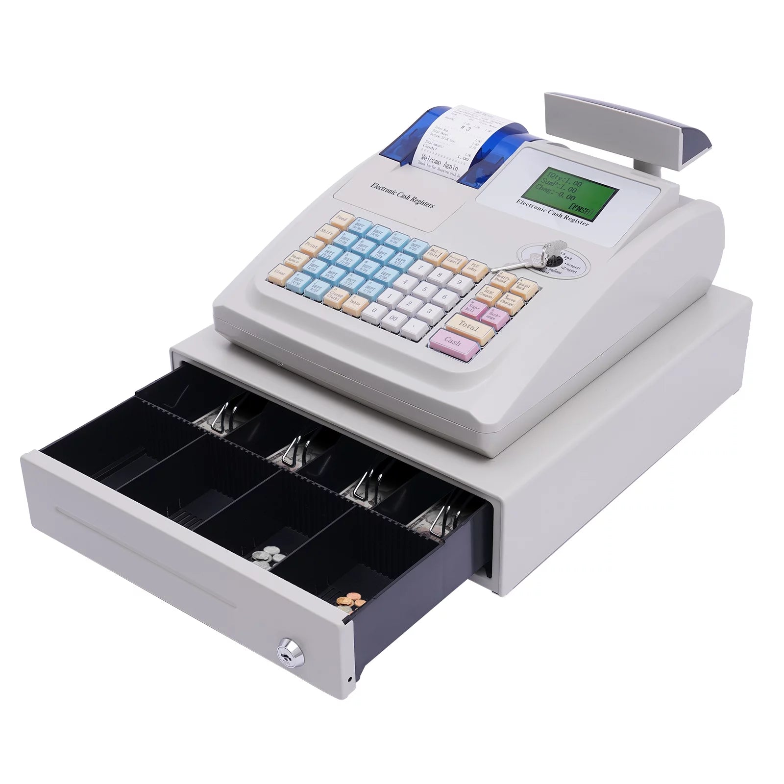 48 Keys Electronic Cash Register with Thermal Printer LED Display H76384