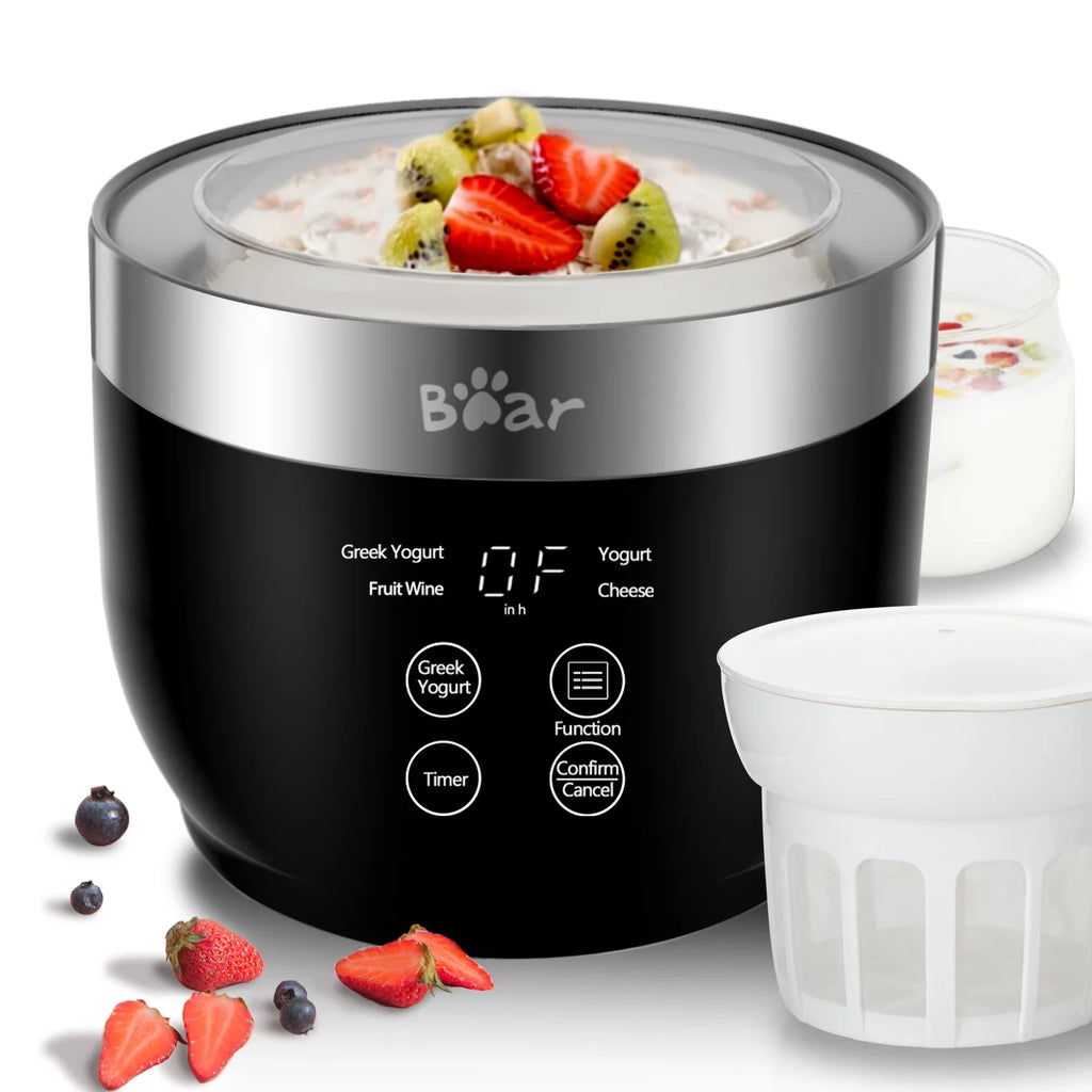Greek Stainless Steel Yogurt Maker 2 Glass Jars B63551