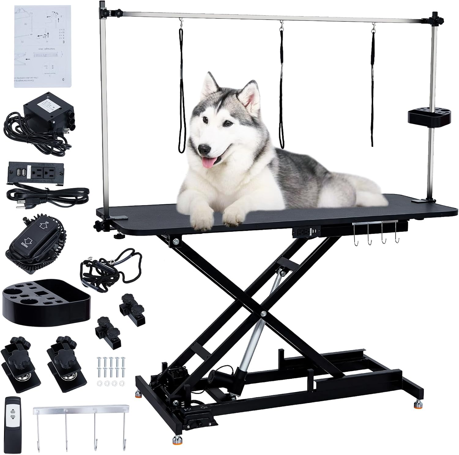 60" Hydraulic Pet Grooming Table Heavy Duty Max Load 350Lbs U14184