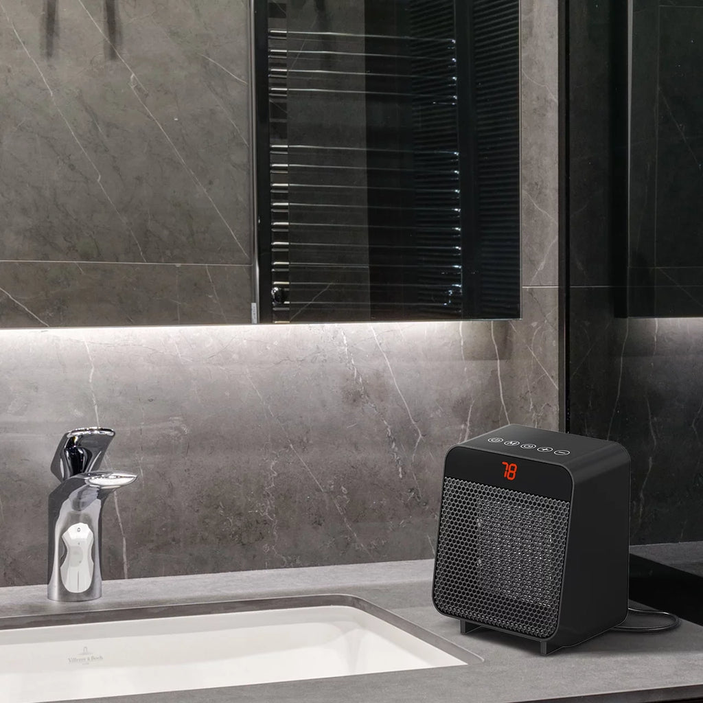 Electric Digital Ceramic Heater 1500W Black D957707